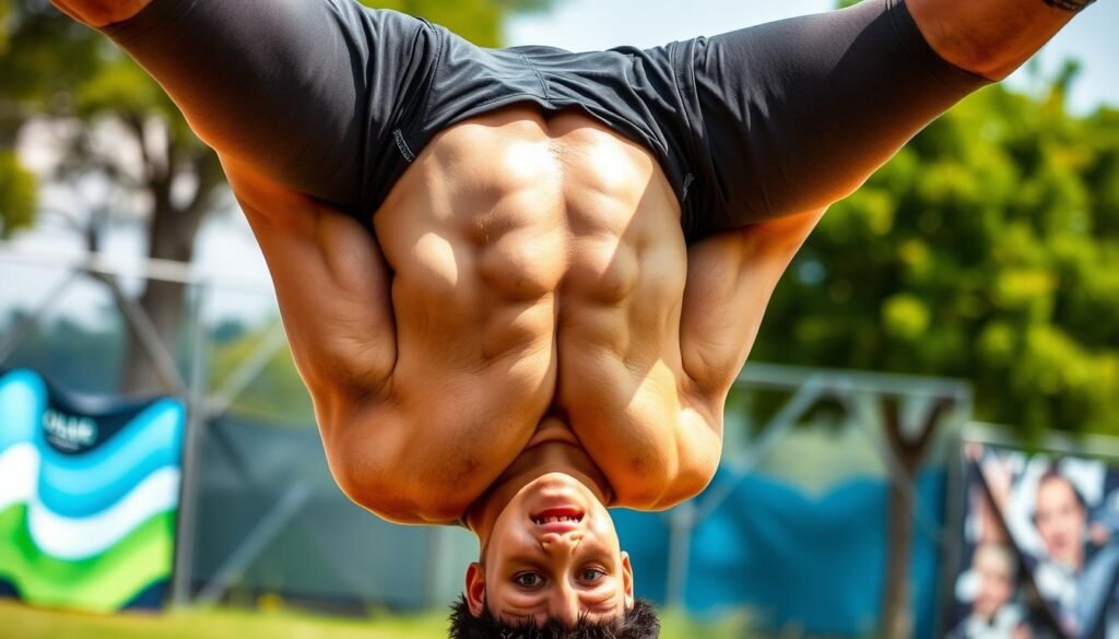 Front flips and abdominal muscles